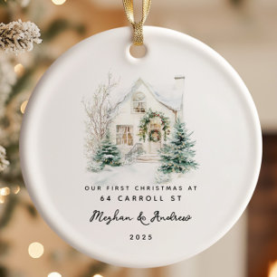 Personalized Christmas New Home Ceramic Tree Decoration