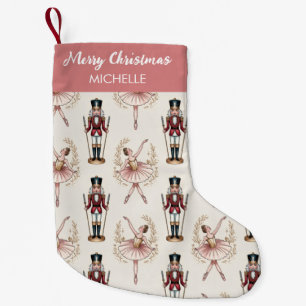 Personalized Christmas Nutcracker & Ballerina      Small Christmas Stocking