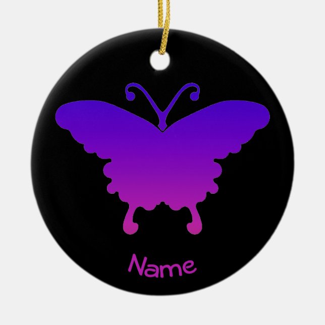 Personalized Christmas Ornament Butterfly Cool (Front)