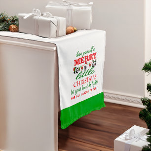 Personalized Christmas Pandas Medium Table Runner