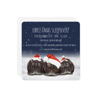 Personalized Christmas Party/Sleepover Invitations