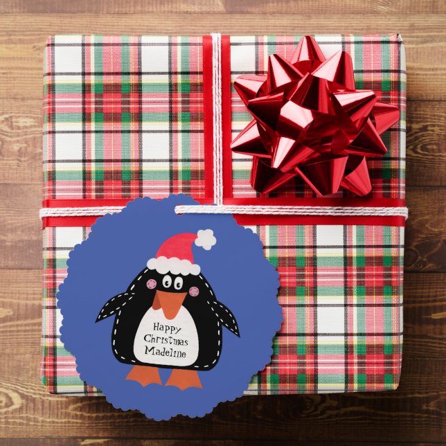 Personalized Christmas Penguin Tree Decoration Card (Insitu (Gift))