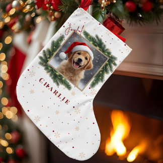 Personalized Christmas Pet Photo – Holiday Large Christmas Stocking