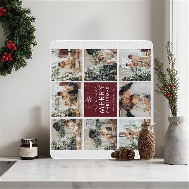 Personalized Christmas Photo Collage  Cutting Board (Creator Uploaded)