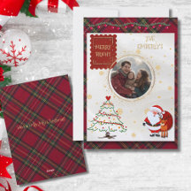 Personalized Christmas Photo Santa and Tree