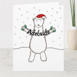 Personalized Christmas Polar Bear Card