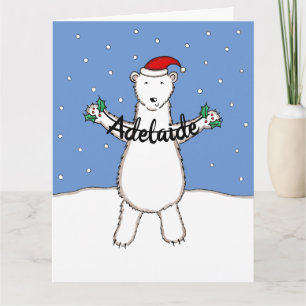 Personalized Christmas Polar Bear Card