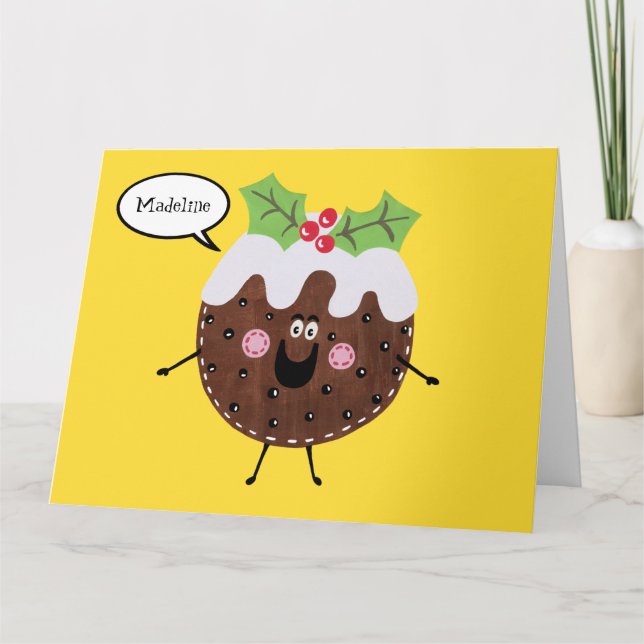 Personalized Christmas Pudding Card (Front)