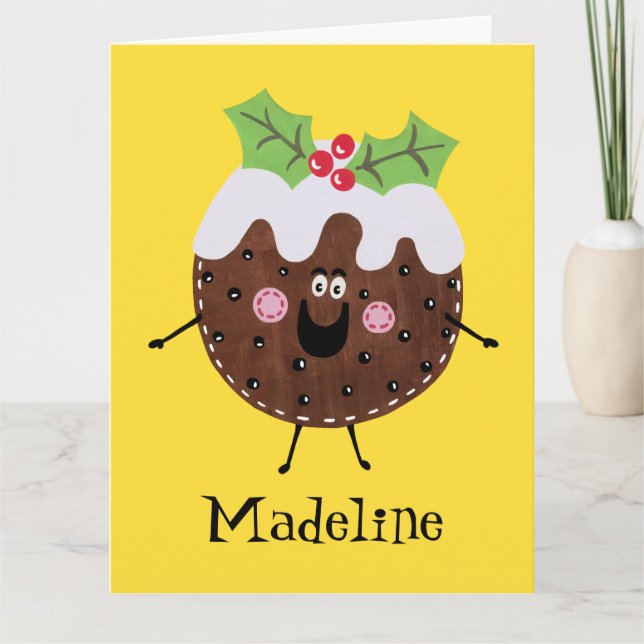 Personalized Christmas Pudding Card (Front)