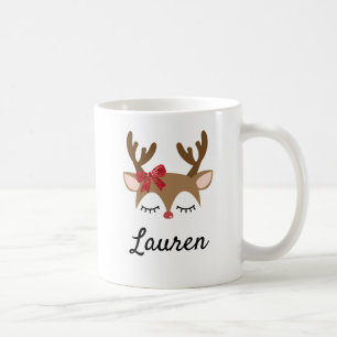 Personalized Christmas Reindeer Coffee Mug