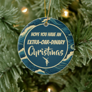 Personalized Christmas rowing funny Ornament