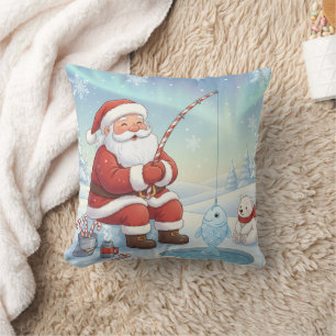 Personalized Christmas Santa Ice Fishing Cushion
