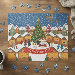 Personalized Christmas Secret Message/Marry me Jigsaw Puzzle