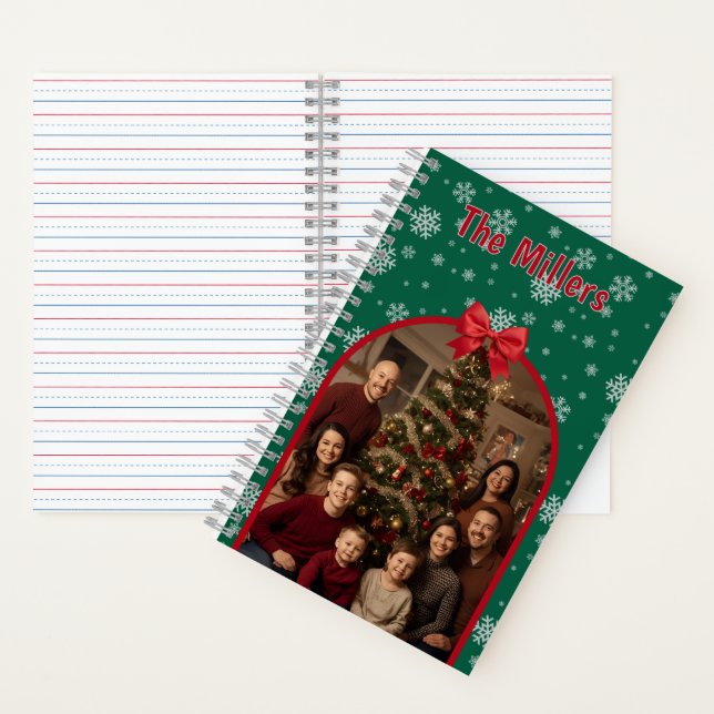 Personalized Christmas Spiral Notebook with Custom (Inside)