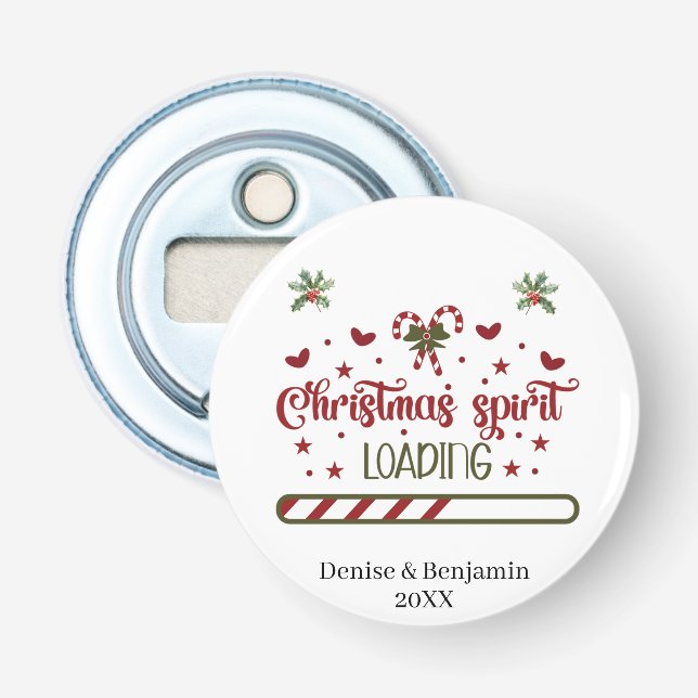 Personalized Christmas Spirit Loading Bottle Opener (Front)