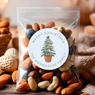 Personalized Christmas Stickers Minimalist Tree