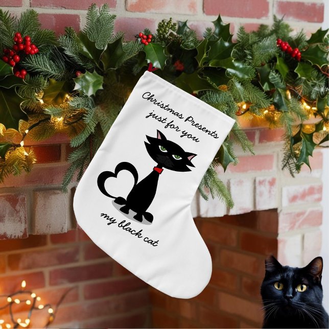 Personalized Christmas Stocking for black cats (My black cat loves presents any time of year and I made this for her.)