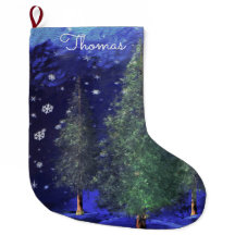 Personalized Christmas Stocking Winter Forest