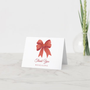 Personalized Christmas Thank You Cards Red Bow
