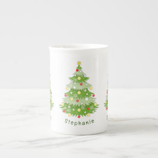 Personalized Christmas Tree Bone China Mug