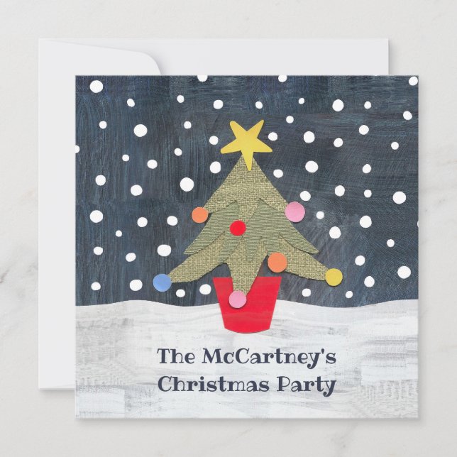 Personalized Christmas Tree Christmas Invitation (Front)