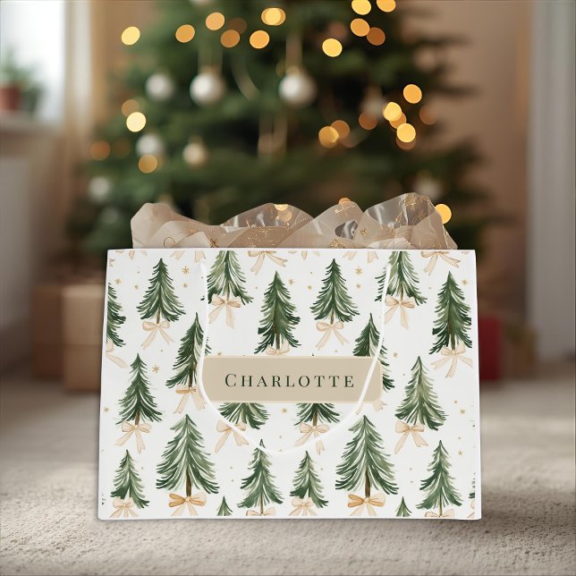 Personalized Christmas Tree Name Gift Bag (Creator Uploaded)