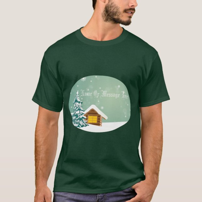 Personalized Christmas Winter Scene T-Shirt (Front)
