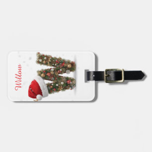 Personalized Christmas with Custom Name and Initi Luggage Tag