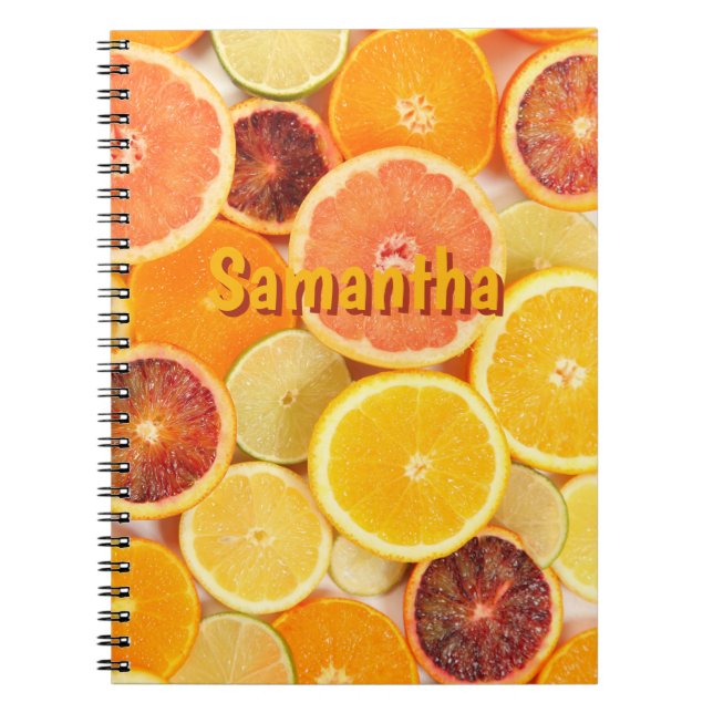 Personalized Citrus Notebook | Fresh Fruit School  (Front)