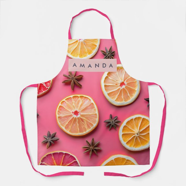Personalized Citrus Slice & Star Anise Apron (Front)