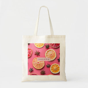 Personalized Citrus Slice & Star Anise Tote Bag