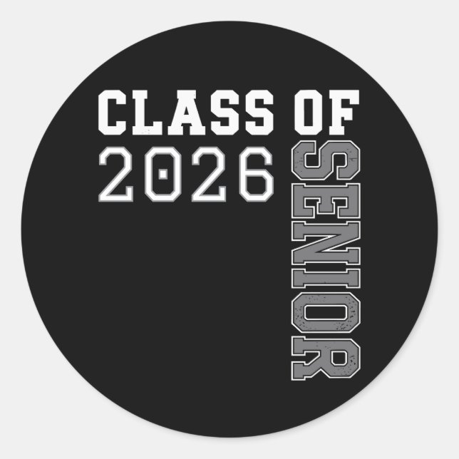 Personalized Class Of 2026 Senior Graduation Classic Round Sticker (Front)