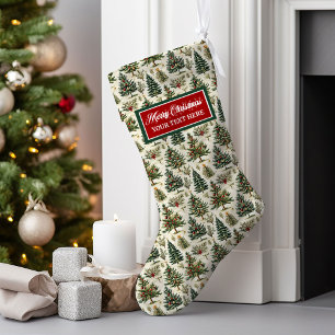 Personalized Classic Christmas Stocking Watercolor