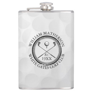 Personalized Classic Golf Club Name Hip Flask