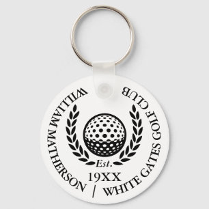 Personalized Classic Golf Club Name Key Ring