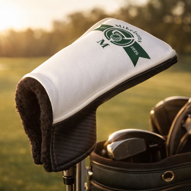 Personalized Classic Green Golf Monogram Crest Head Cover (Creator Uploaded)