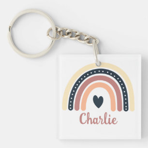 PERSONALIZED CLASSIC RAINBOW BOHO CHRISTIAN QUOTE KEY RING