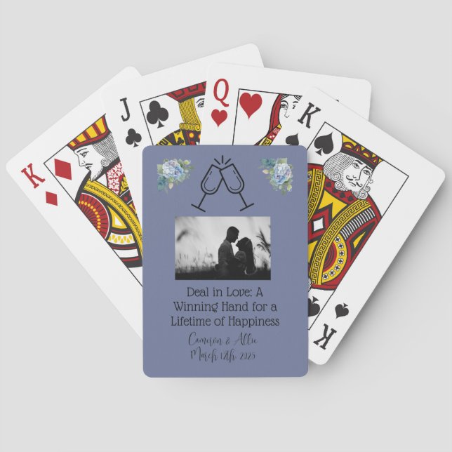 Personalized Classic Wedding Playing Cards (Back)