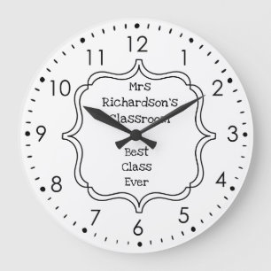 Personalized Classroom Teacher Large Clock