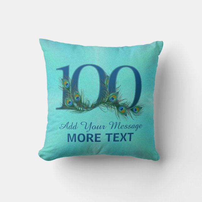 Personalized classy 100 birthday century mug cushion (Front)