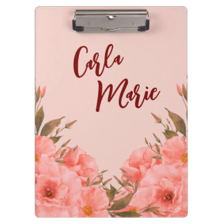 Personalized Clipboard | Pink Floral Design