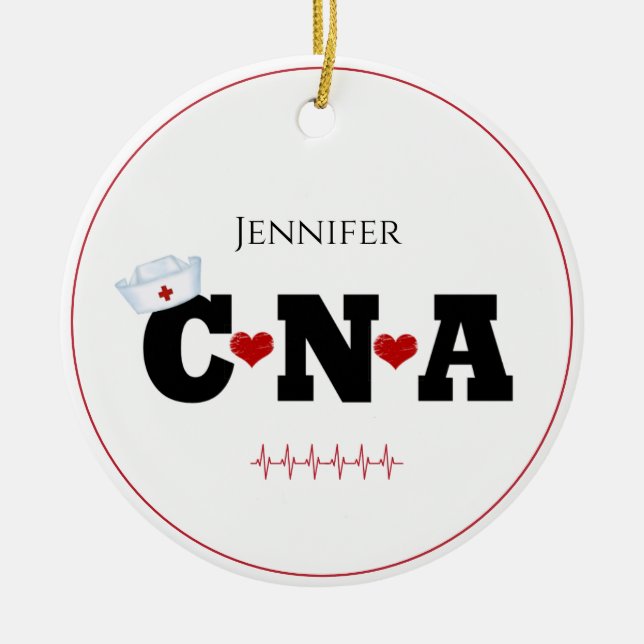 Personalized CNA Christmas Ornament (Front)