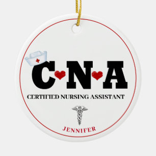 Personalized CNA Nurse Christmas Ceramic Tree Decoration