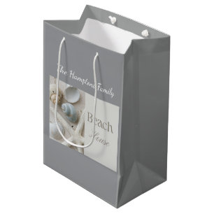 Personalized Coastal Seashell Gift for Beach House Medium Gift Bag