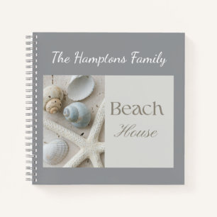 Personalized Coastal Seashell Gift for Beach House Notebook
