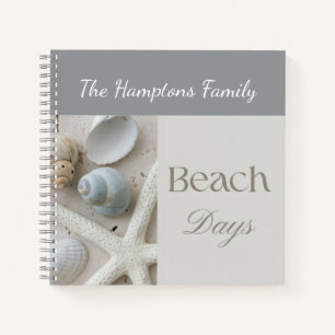 Personalized Coastal Seashell Gift for Beach House Notebook