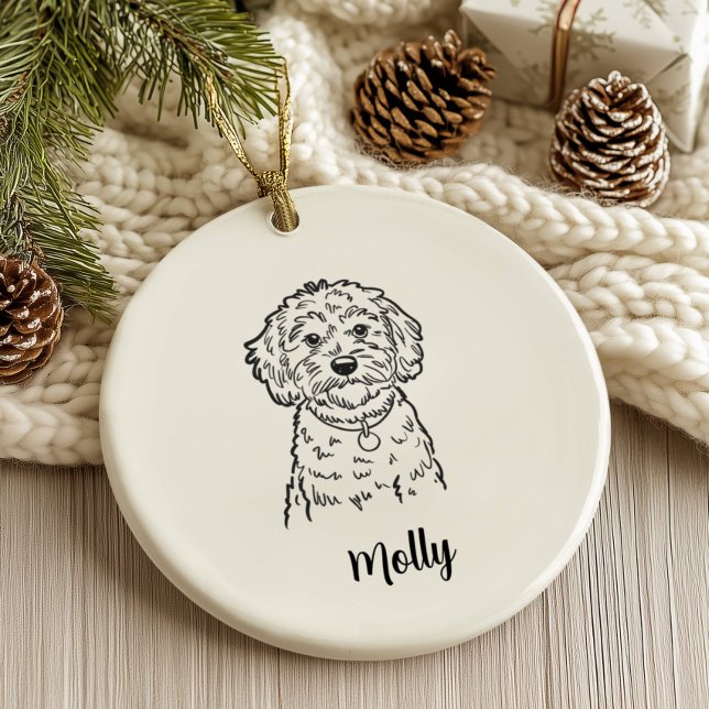 Personalized Cockapoo Dog Christmas Ceramic Tree Decoration (Creator Uploaded)
