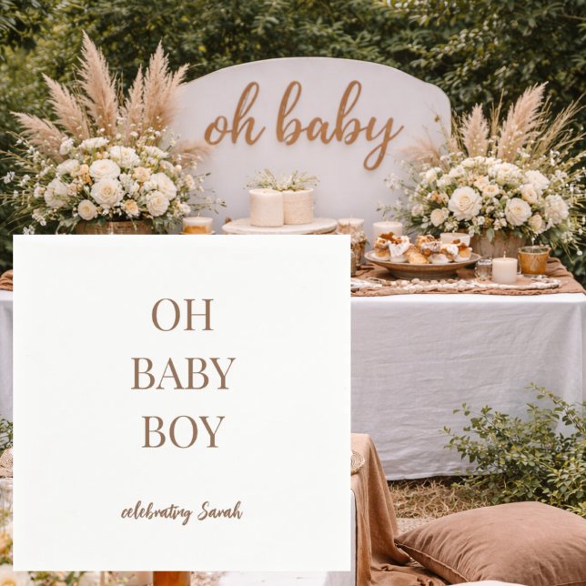 Personalized Cocoa Brown Baby Boy Shower Napkins (Creator Uploaded)