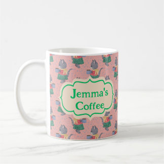 Personalized Coffee Mug – Fun Retro Cats Design 