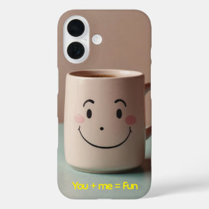 Personalized Coffee Mug Illustration iPhone 16 Case